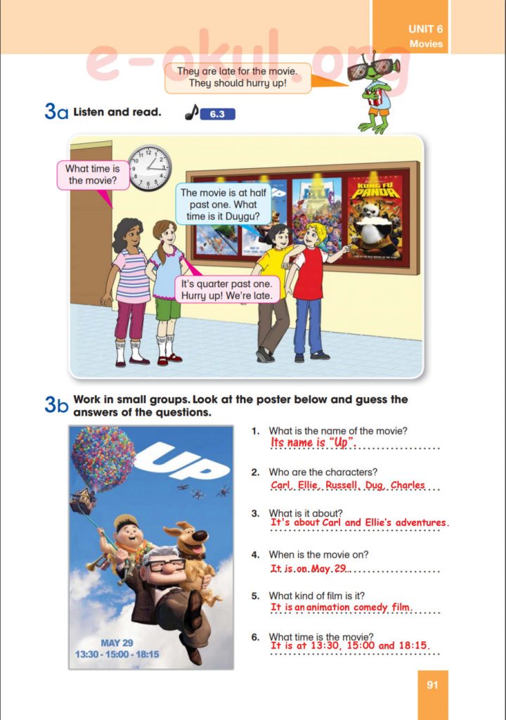 5. Sınıf Başaran Yayıncılık İngilizce Ders Kitabı Sayfa 91 Cevapları