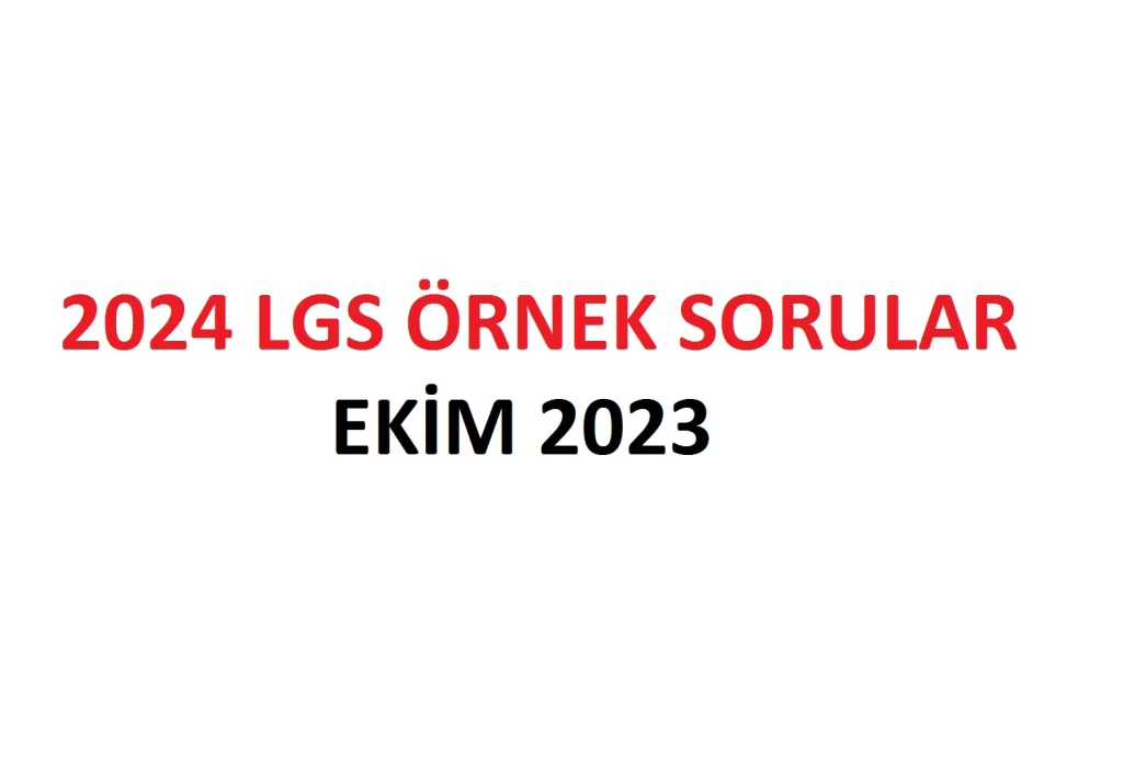 MEB Ekim Ayı Örnek Sorular 2023-2024 LGS